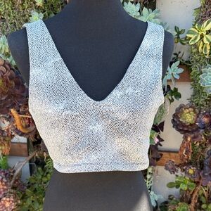 Aerie Black and White Patterned Tank Top